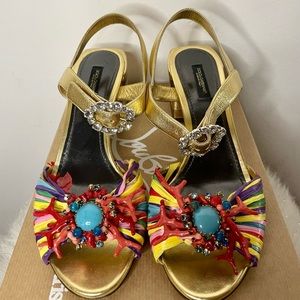 Dolce & Gabanna Coral Reef Sandals Size 38.5